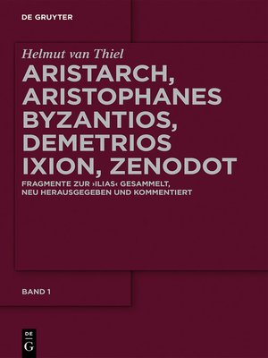 cover image of Aristarch, Aristophanes Byzantios, Demetrios Ixion, Zenodot